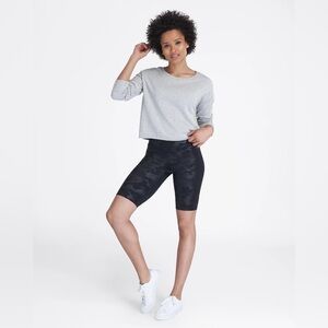 Spanx Faux Leather Bike Shorts (Matte Black Camo)